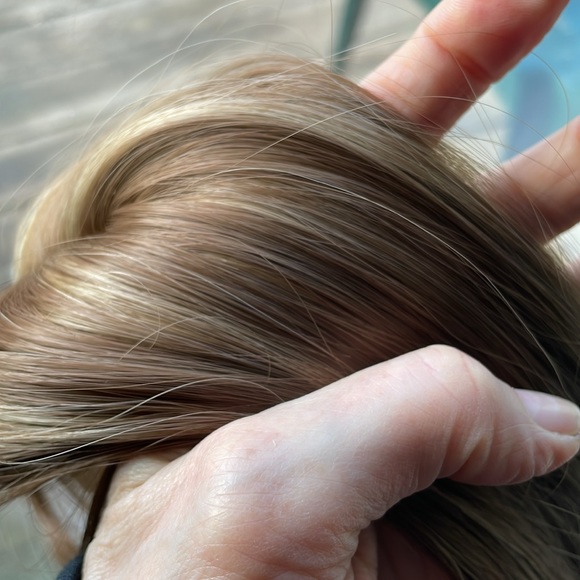 NWT topper caramel toffee copper chestnut blended hair bangs center part blended - Picture 16 of 16